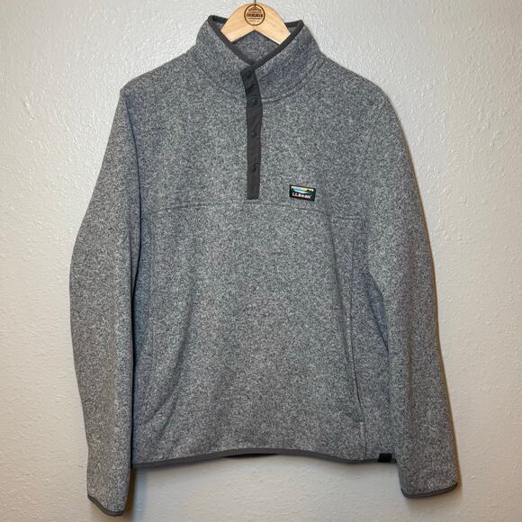 L.L.Bean Sweater Fleece Pullover Slightly Fitted Gray 298050 Men’s Large Regular - Picture 3 of 10